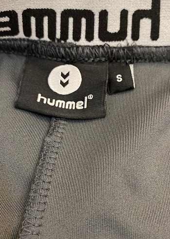 s Beden gri Renk Gri Hummel Bantlı Mini Spor Şort
