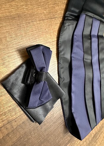 Lacivert Erkek Papyon ve Kuşak Seti - Görsel 2