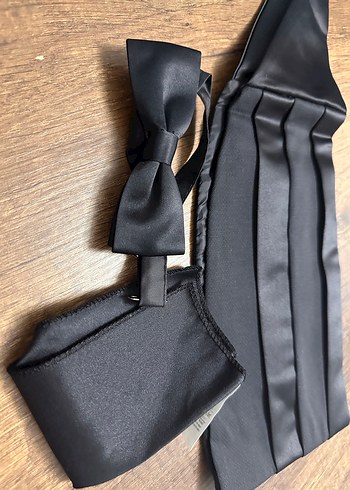 Siyah Erkek Papyon ve Kuşak Seti - Görsel 2