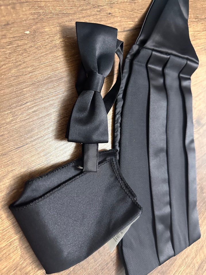 Siyah Erkek Papyon ve Kuşak Seti - Görsel 2