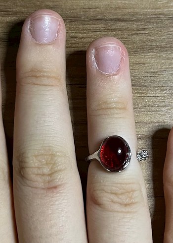 Bordo Parlak Minimalist Kadın Yüzük