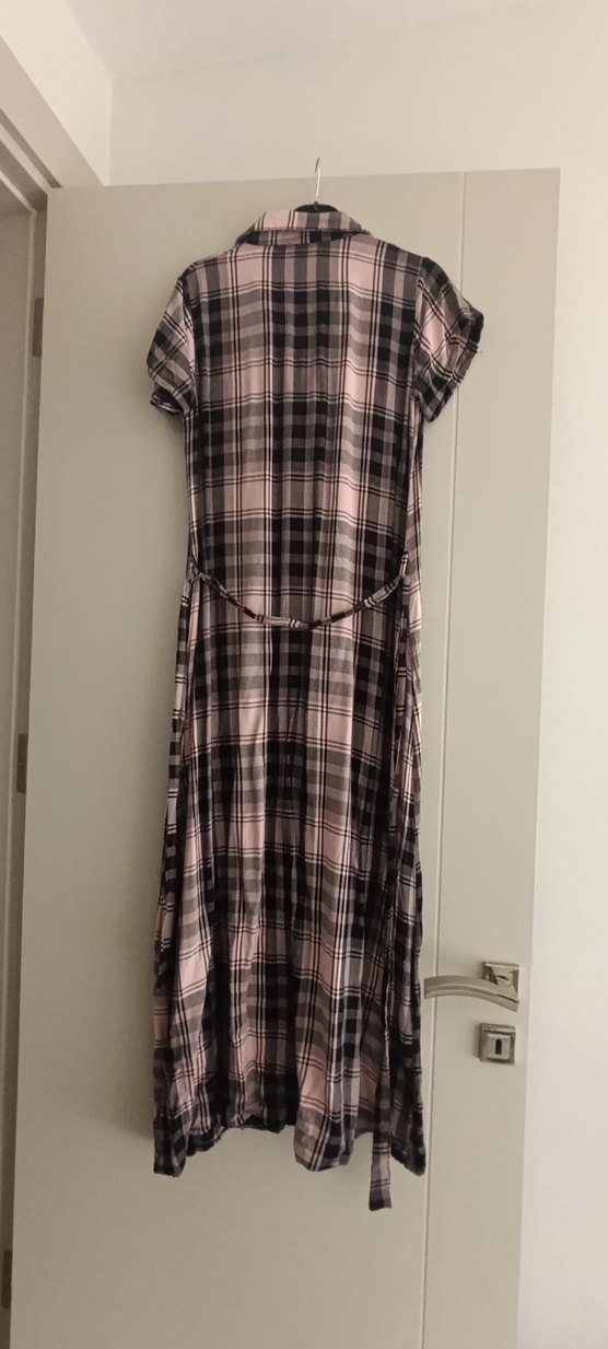 Pembe Ekose Desenli Uzun Gömlek - Görsel 2