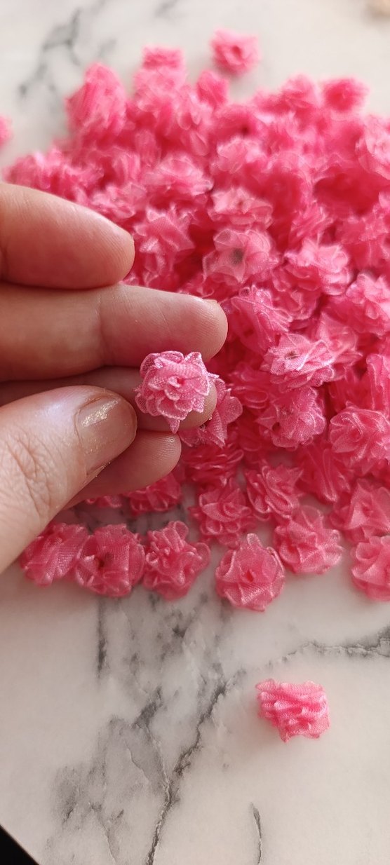 çiçek kurdela el yapımı pakette 57 adet mevcut - Görsel 5