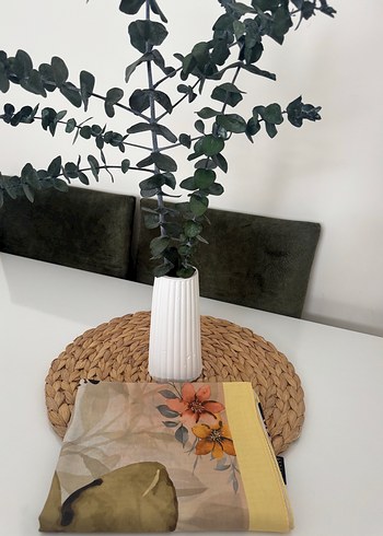 Çiçek desen sarı renk soft şal