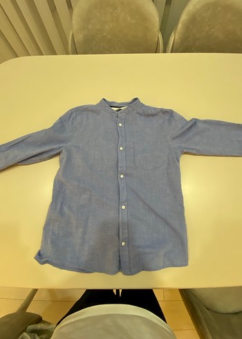 Düğmeli Erkek çoçuk  Keten Gömlek - Görsel 3