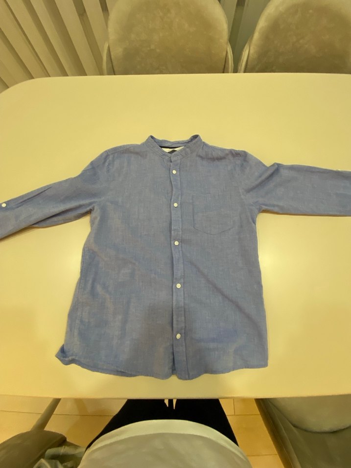 Düğmeli Erkek çoçuk  Keten Gömlek - Görsel 3