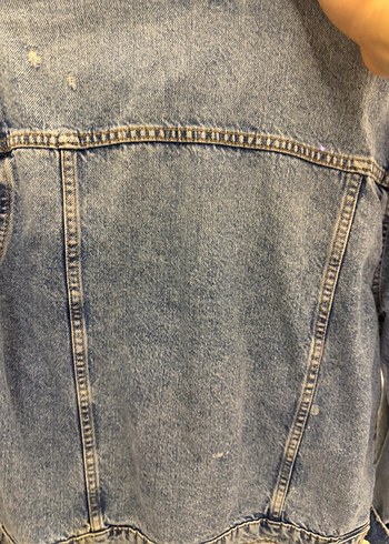 Çocuk Gri Denim Ceket, Düğmeli, Salaş Kesim - Görsel 2