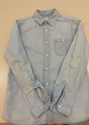 Erkek Çocuk Gri Denim Gömlek - Görsel 3