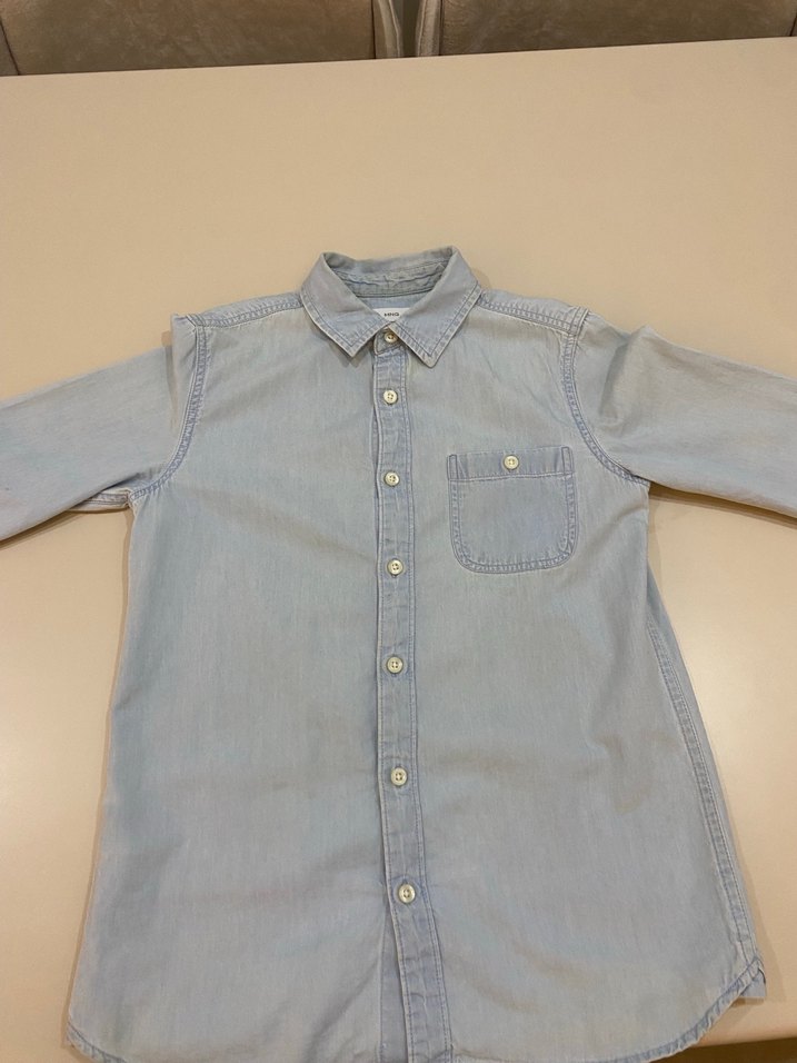 Erkek Çocuk Gri Denim Gömlek - Görsel 2