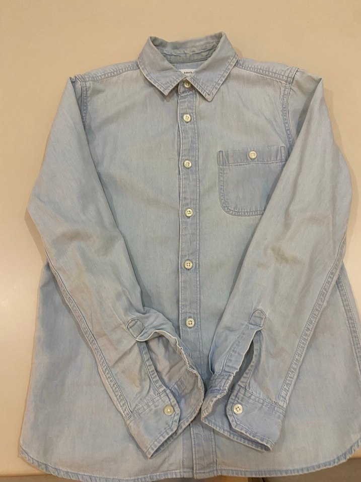 Erkek Çocuk Gri Denim Gömlek - Görsel 3