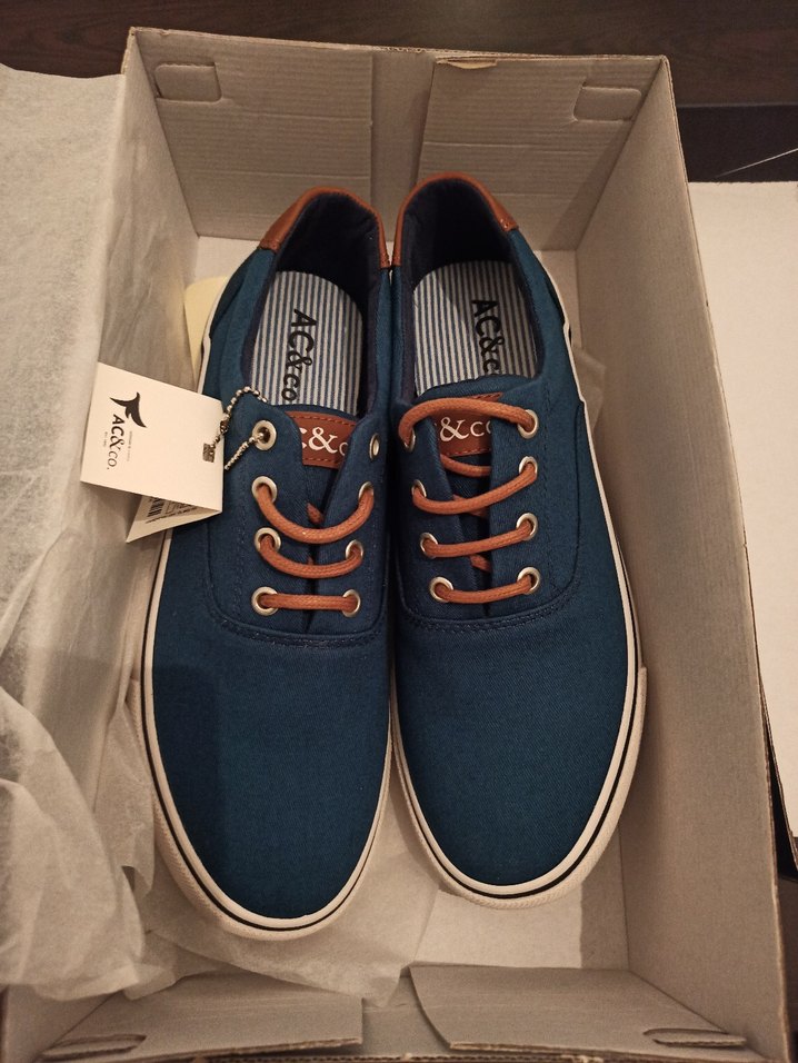 Mavi Parlak Casual Erkek Ayakkabı - Görsel 2