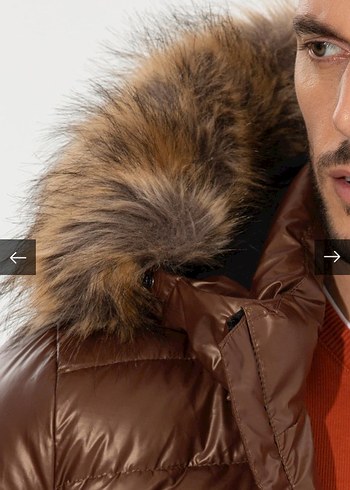 Kahverengi Kürklü Erkek Mont - Görsel 2