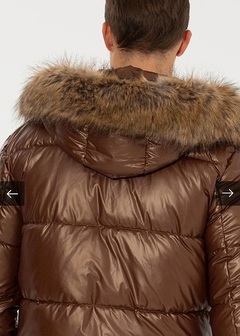 Kahverengi Kürklü Erkek Mont - Görsel 9