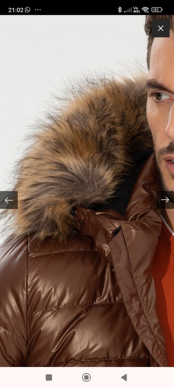 Kahverengi Kürklü Erkek Mont - Görsel 2