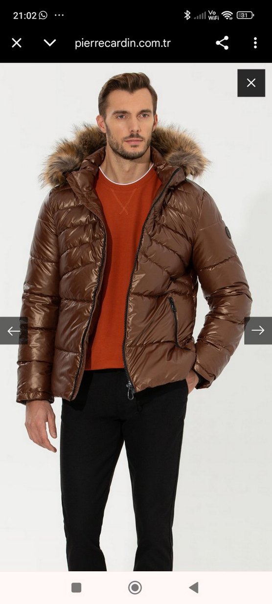 Kahverengi Kürklü Erkek Mont - Görsel 4
