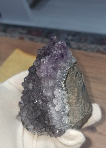 Koyu Mor Ametis Doğal Kristal Taş Parçası - Görsel 5