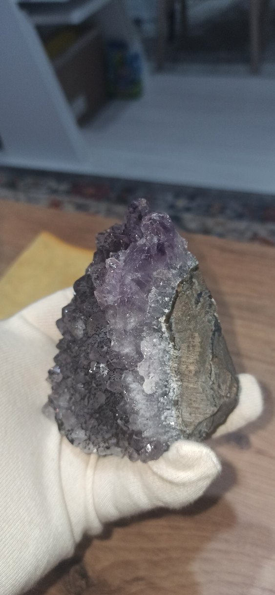 Koyu Mor Ametis Doğal Kristal Taş Parçası - Görsel 5