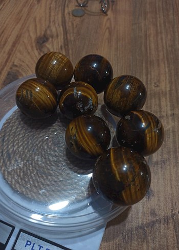 KAPLAN GÖZÜ DOĞAL TAŞ KÜRE 8 adet - Görsel 5