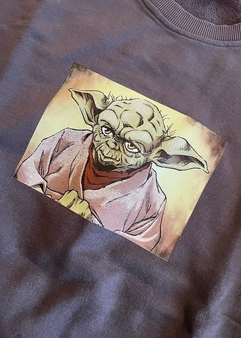 m Beden gri Renk Gri Yoda Baskılı Sweatshirt mavi jeans marka