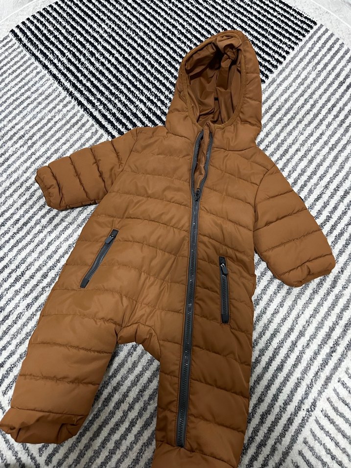 Kahverengi Fermuarlı Bebek Tulum astronot - Görsel 2