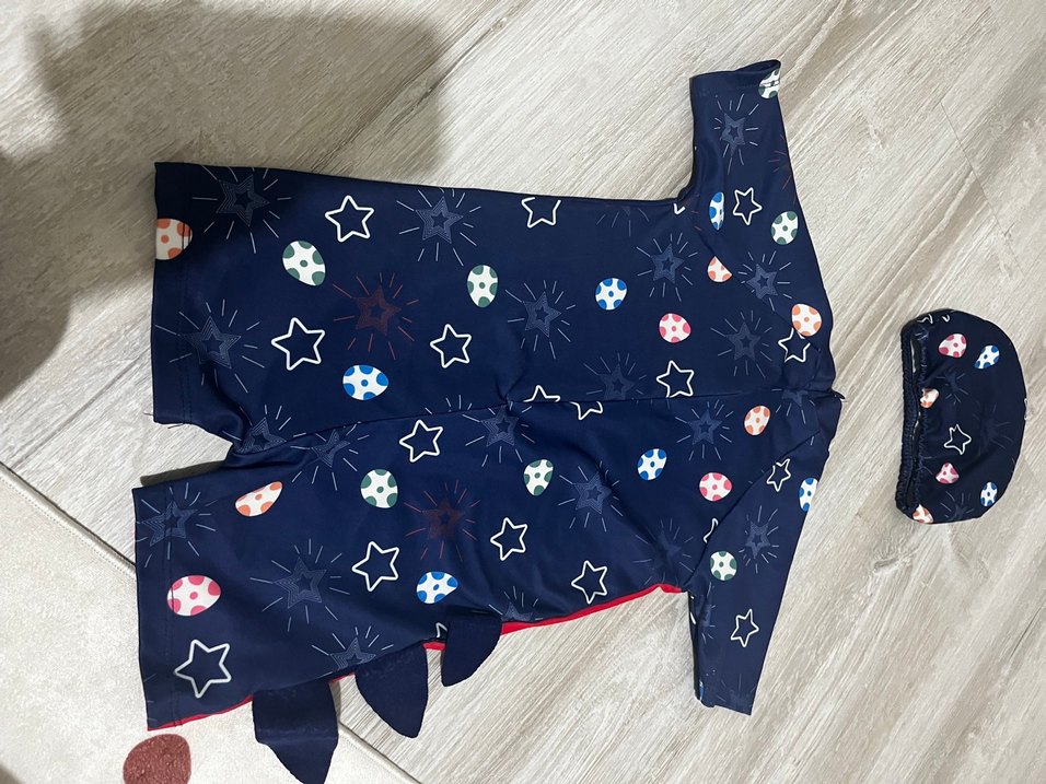 Renkli Baskılı Dinozor Desenli Erkek bebek Mayo - Görsel 2