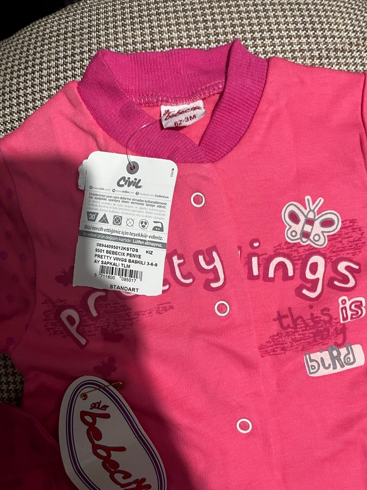 Dantel Detaylı Pembe Bebek Kız Tulum - Görsel 3