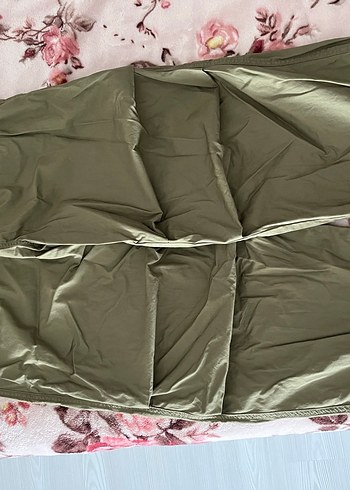 H&M Kadın Haki Midi Salaş Kumaş Pantolon