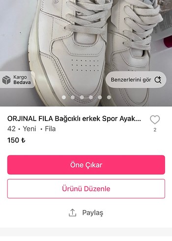 Orjinal Fila Beyaz Bağcıklı Erkek Spor Ayakkabı