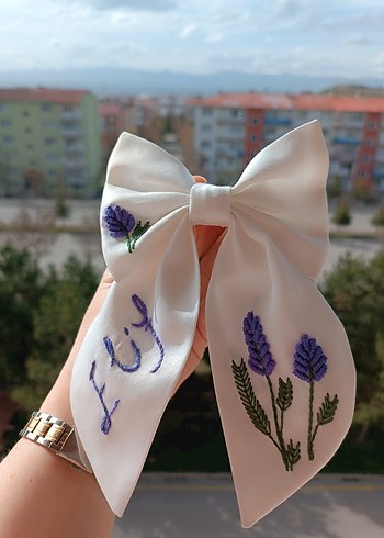 lavanta işlemeli fiyonk toka - Görsel 2