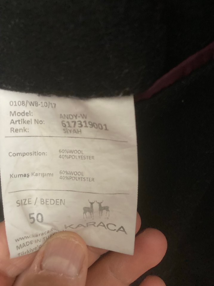 Karaca 50 beden kaşe kaban - Görsel 3