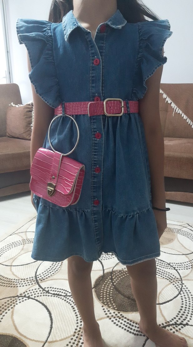 Pembe Bağlamalı Çocuk Cüzdan ve Kemer - Görsel 2