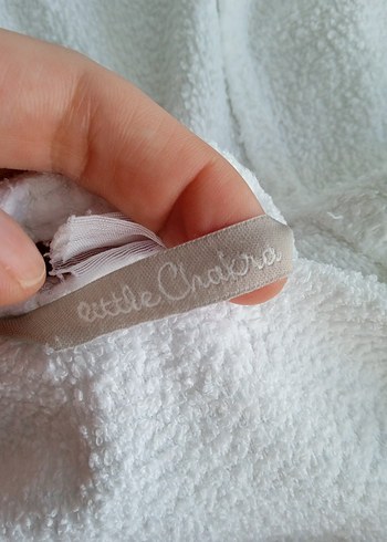 Chakra Kapüşonlu Erkek Çocuk Beyaz Nakışlı Bornoz - Görsel 7