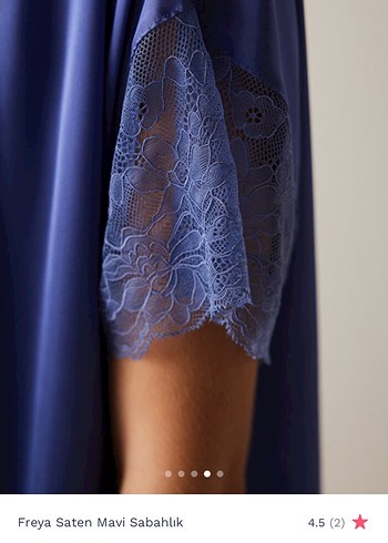 Freya Mavi Saten Sabahlık S/M - Görsel 4