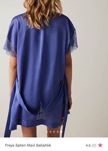 Freya Mavi Saten Sabahlık S/M - Görsel 5