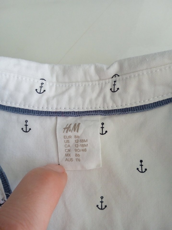 H&M 12-18  Pamuklu Beyaz Gömlek ve Gri Şort Takım - Görsel 5