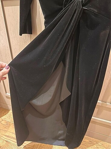 xs Beden siyah Renk Zara kadife elbise