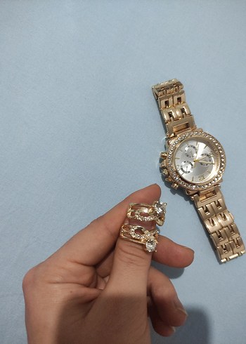 sonsuzluk isaretli Altın- Gümüş Renkli Kadın Yüzük 3 lü - Görsel 5