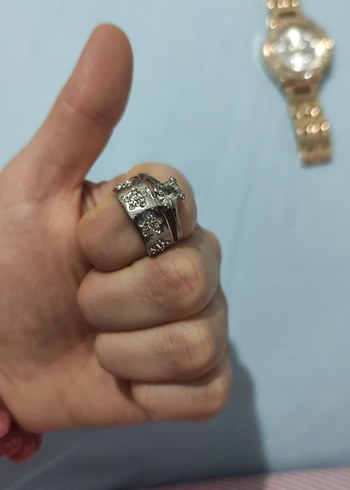 sonsuzluk isaretli Altın- Gümüş Renkli Kadın Yüzük 3 lü - Görsel 9