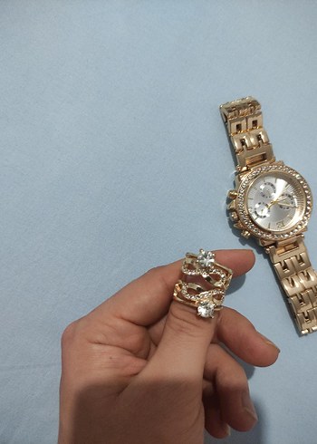 sonsuzluk isaretli Altın- Gümüş Renkli Kadın Yüzük 3 lü - Görsel 3