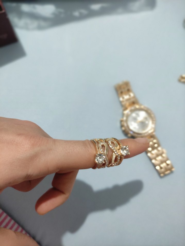 sonsuzluk isaretli Altın- Gümüş Renkli Kadın Yüzük 3 lü - Görsel 2