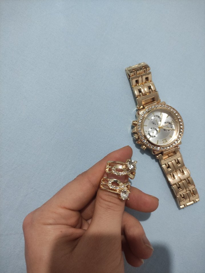 sonsuzluk isaretli Altın- Gümüş Renkli Kadın Yüzük 3 lü - Görsel 5