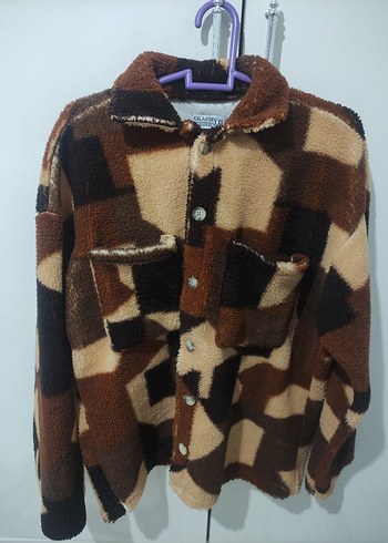 Düğmeli Kahverengi unisex Streetwear Mont - Görsel 2