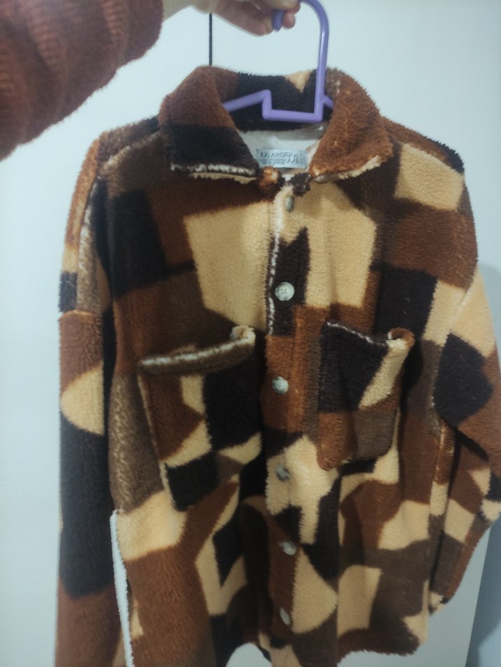 Düğmeli Kahverengi unisex Streetwear Mont - Görsel 3