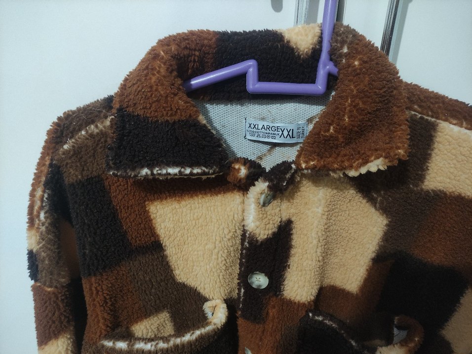 Düğmeli Kahverengi unisex Streetwear Mont - Görsel 4