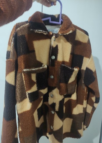 Kahverengi Peluş Gömlek - Görsel 4