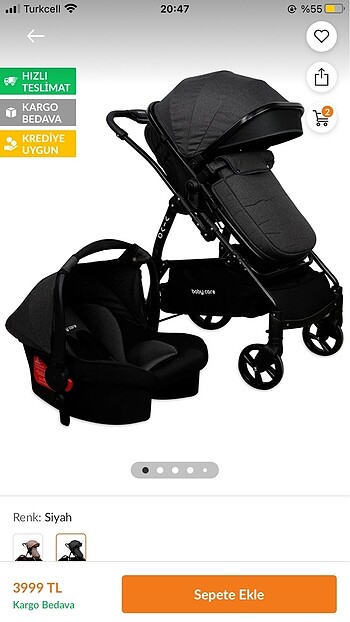 Babycare travel sistem bebek arabası
