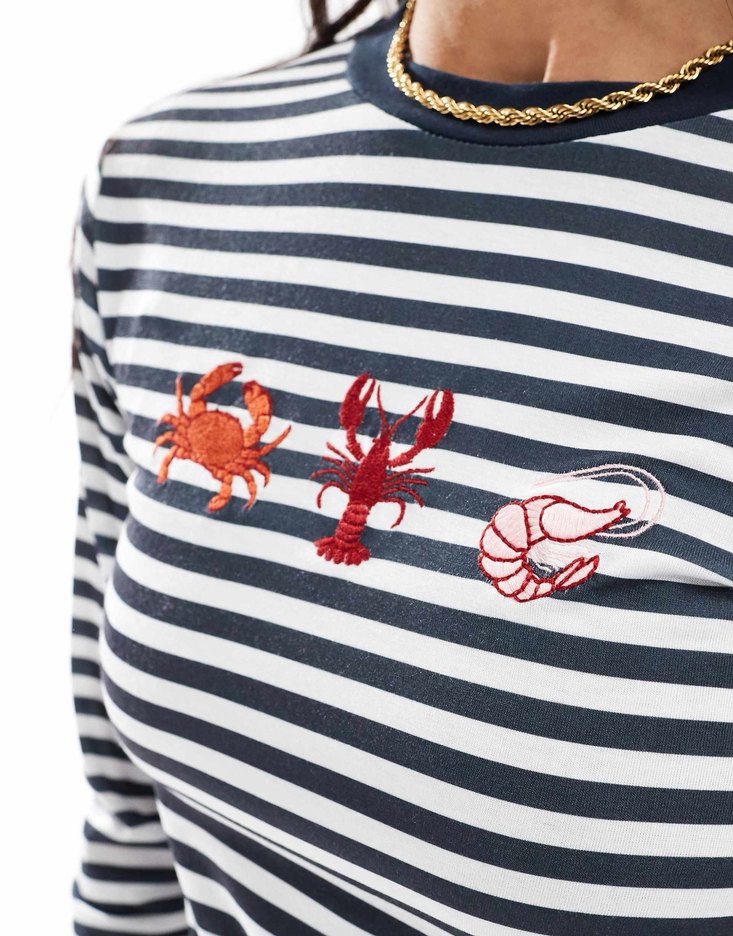 Çizgili deniz temalı bluz - Görsel 2