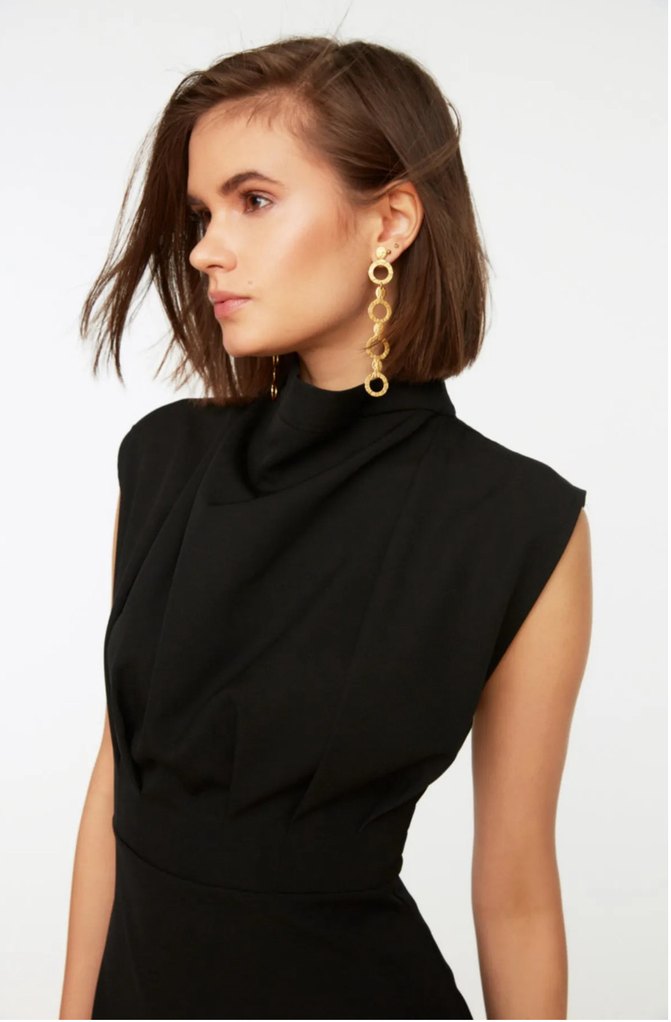 Zara model dik yaka kalem elbise - Görsel 3