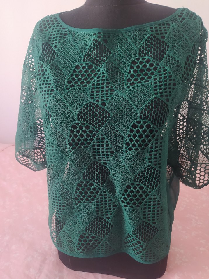 Yeşil Dantel Bohem Kadın Bluz - Görsel 3