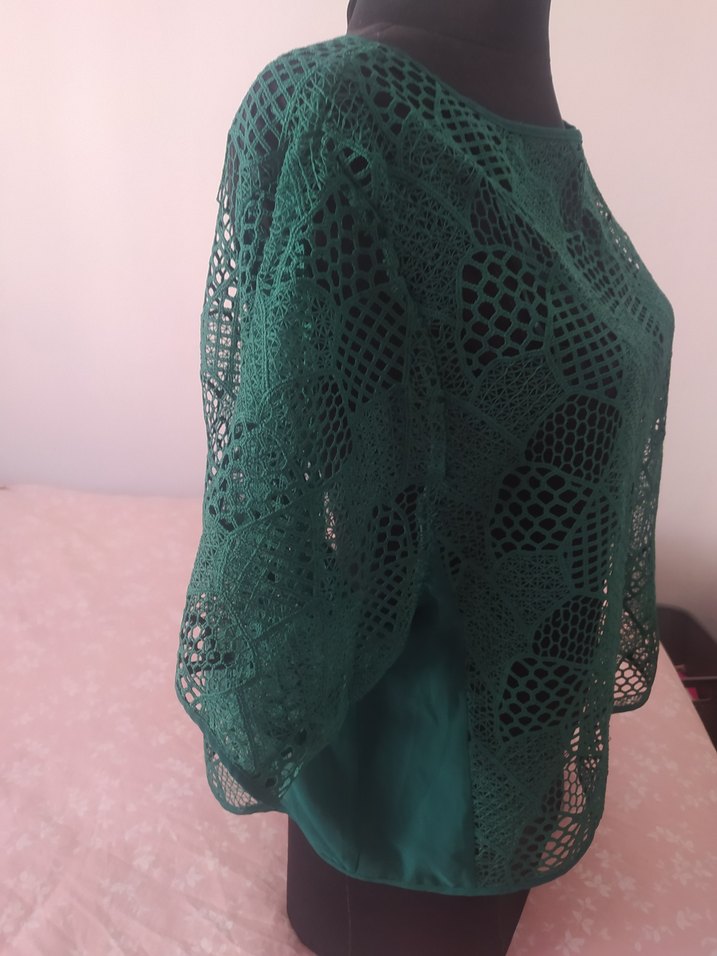 Yeşil Dantel Bohem Kadın Bluz - Görsel 4